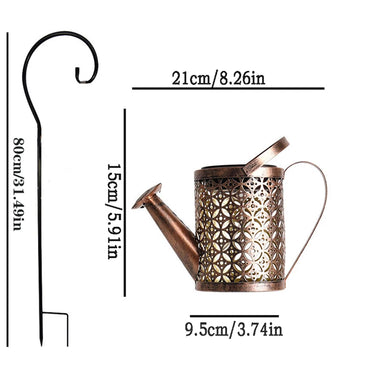 Outdoor 1pc Solar Watering Can Lantern Lights Garden Decor